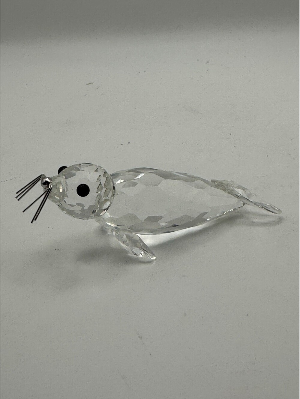 Swarovski Crystal Figurine Seal Sea Lion #7646 Black Whiskers